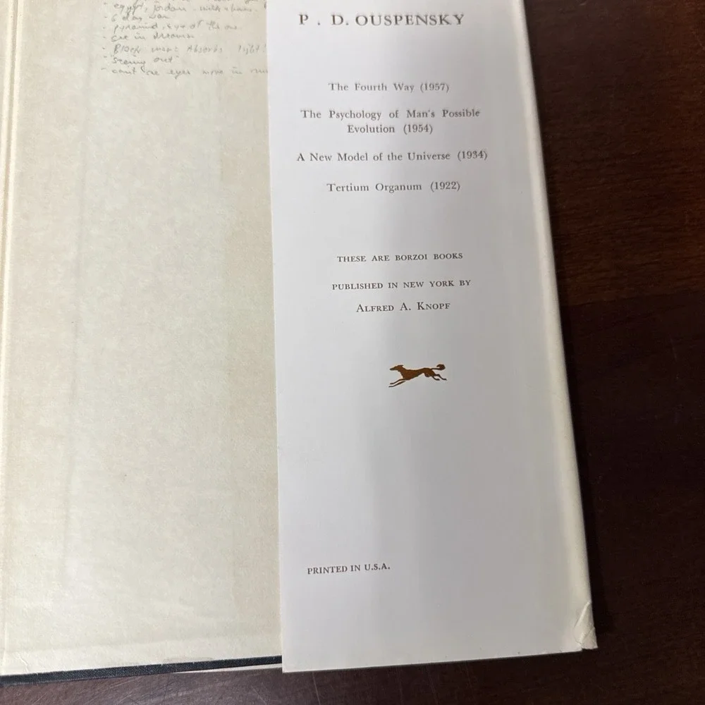 Tertium Organum: A Key to the Enigmas of the World P. D. Ouspensky HC/DJ 1969